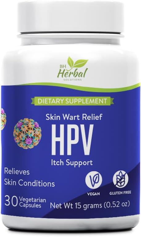 BH Herbal SOLUTIONS - Alívio de Verrugas de Pele por HPV – Marca: HPV Skin Wart Relief – 30g