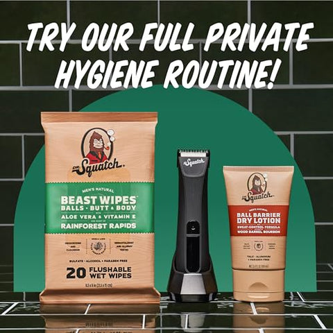 Loção Seca para a Área Íntima Masculina, Pó Corporal sem Bagunça, Feito com Ingredientes Naturais – Kit 2 Unidades Rainforest Rapids - Dr. Squatch