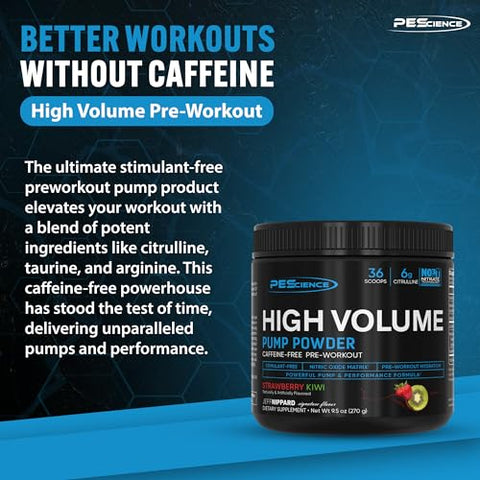 High Volume – Booster de Óxido Nítrico para Treino Pré-Workout em Pó, Sabor Pêssego Azedo, 36 Porções, Sem Cafeína - PEScience