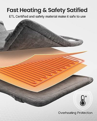 Almofada Térmica para Alívio de Dor nas Costas, Presentes de Aniversário para Mulheres Homens Mãe Pai, Elegível para FSA HSA, Almofada Térmica Elétrica para Pescoço e Ombros, Desligamento Automático, Certificado ETL, Extra - RENPHO