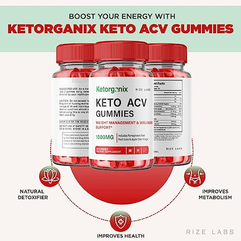 rize labs - (3 Pacotes) Gomas Ketorganix Keto – Gomas Ketorganix Keto ACV para Perda de Peso Avançada com Vinagre de Maçã – Gomitas de Barriga de Gomas Ketorganix Keto com Suplemento de Vinagre de Maçã – Queima de Gordura Abdominal