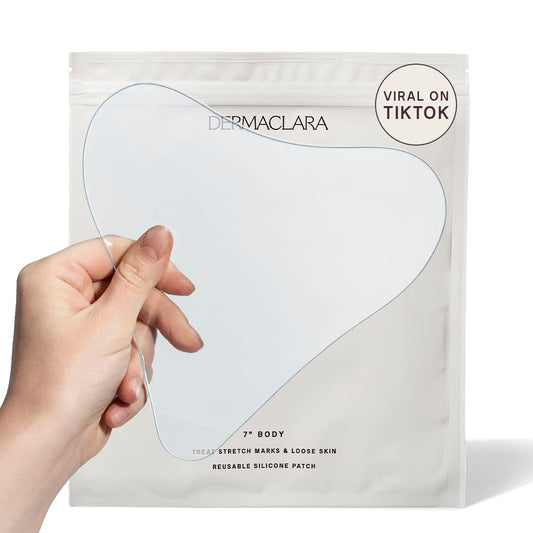 Silicone Fusion Body Patch – Adesivos de Silicone para Cicatrizes – Prevenir e Tratar Estrias – Must Haves para Prevenção de Estrias na Gravidez – 7″ x 7″ x 0,07 - Dermaclara