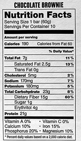 KIRKLAND - Barras de Proteína Kirkland Signature Chocolate Brownie 60g, 20 unidades