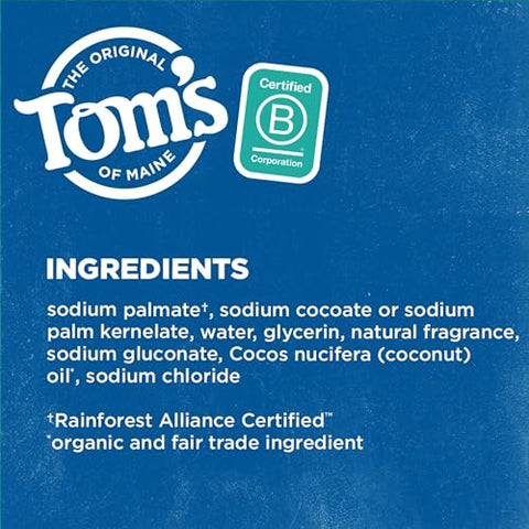 Tom's of Maine - Sabonete em Barra Tom’s of Maine Natural Beauty, Coco Cremoso com Óleo de Coco Virgem, 150g, Pacote com 6 unidades (Embalagem pode variar)