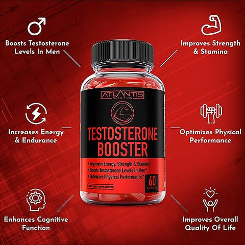 Atlantis Nutrition - Gummies Testosterone Booster For Men – Aumenta Força – Marca em Destaque