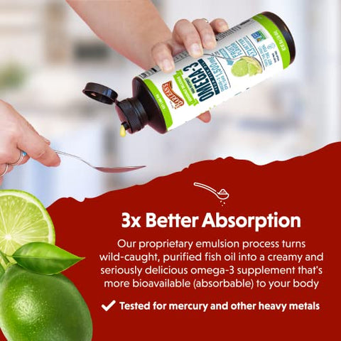 Barlean's - Barlean’s Óleo de Peixe Líquido de Limão Siciliano de Alta Potência, 1500mg de EPA – Ômega 3