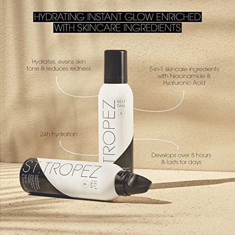 St.Tropez Luxe Whipped Crème Mousse Autobronzeador 5 em 1 com Niacinamida, Ácido Hialurônico e Vitamina C – 150ml