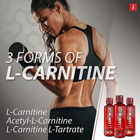 L-Carnitine LS3 3000 – Líquido com Acetil L-Carnitina, L-Tartarato de L-Carnitina, Pré-Treino sem Estimulantes, Zero Calorias, Açúcar, Glúten, Amigo da Dieta Keto - iSatori
