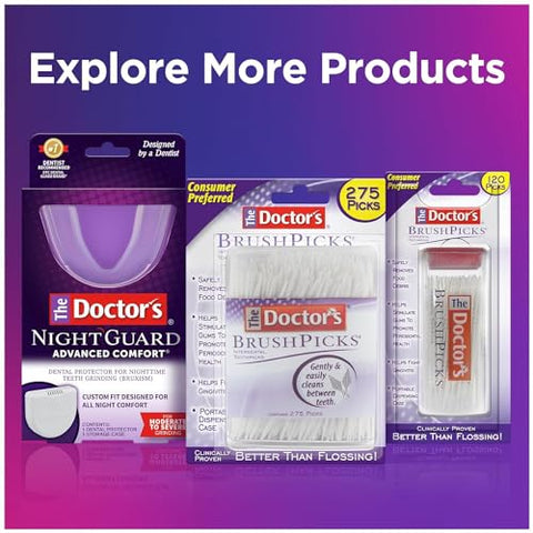 Doctor's BEST - Doctor’s Brushpicks (Embalagem com 12 unidades) – Higiene bucal e limpeza interdental
