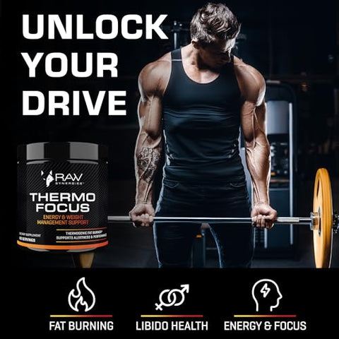 RAW Synergies - ThermoFocus – Queimador de Gordura Termogênico, Aumenta o Foco e Energia – Marca Líder