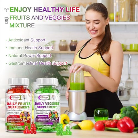 Alliwise - Gomas de Frutas e Legumes Sem Açúcar, Suplemento de Multi-Vitaminas
