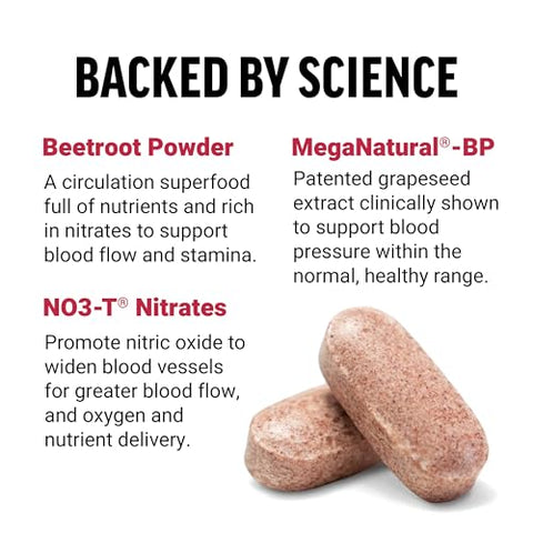 Total Beets: Suporte para Pressão Arterial com Extrato de Semente de Uva e Pó de Beterraba Não-OGM para Saúde Cardíaca e Circulação - Force Factor