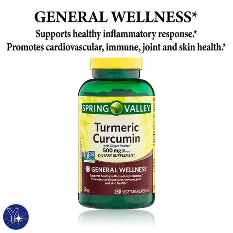 Cápsulas de Cúrcuma Curcumina com Pó de Gengibre para Bem-Estar Geral – 250 Unidades de 500 mg – Presente de Marcador de Página - YOLOMOLO