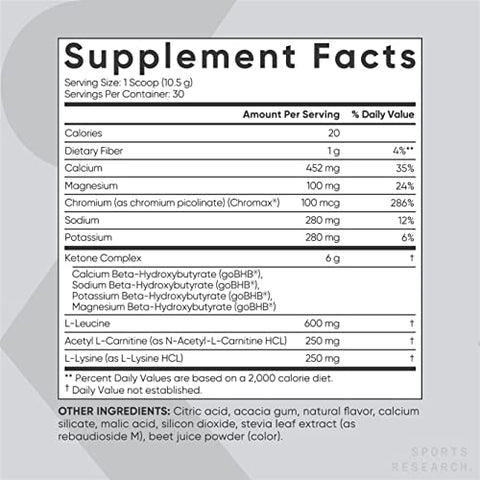 Keto Plus Exogenous Ketones com goBHB – 30 Porções | Pó de Eletrólitos Keto para Hidratação, Energia, Foco | 30 Serviços | Pó de Eletrólitos Keto para Hidratação, Energia, Foco - Sports Research