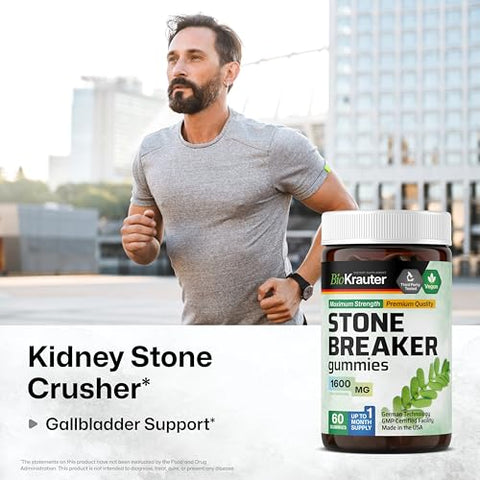BIO KRAUTER - Chanca Piedra Gummies – Saúde Renal Natural | Quebra Pedra – Marca Líder | 60 gomas