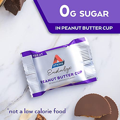 Endulge Peanut Butter Cups – Sobremesa Favorita, Baixo Carboidrato, 0g Açúcar, 60 Unidades - Atkins