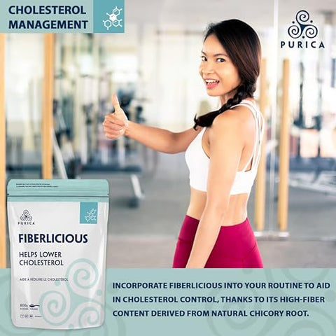 Fiberlicious Chicory Root Fibre 800g – Pó de Suplemento de Fibra Fiberlicious 100% Extrato Puro de Raiz de Chicória (Oligossacarídeos) – Inulina Pura! - PURICA