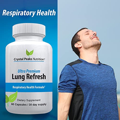 CRYSTAL PEAKS NUTRITION - Lung Refresh – Alívio para os Pulmões | Fórmula Natural | 60 cápsulas | 500mg