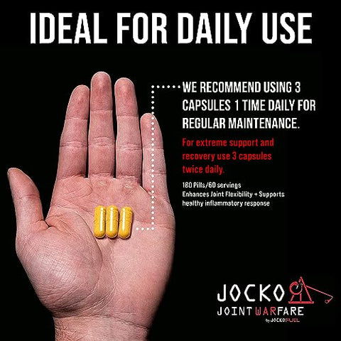 Suplemento para Suporte Articular com Glucosamina MSM para Dor e Mobilidade – 60 cápsulas - Jocko Fuel