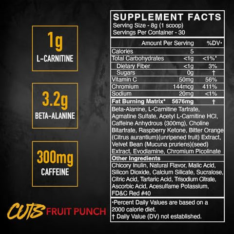 CUTS Pré-Treino – Energético em Pó Saborizado para Homens - BLACKMARKET