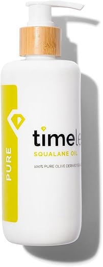 Óleo de Esqualano 100% Puro Timeless Skin Care – 240 ml – Leve, à base de plantas – Melhora a Elasticidade da Pele