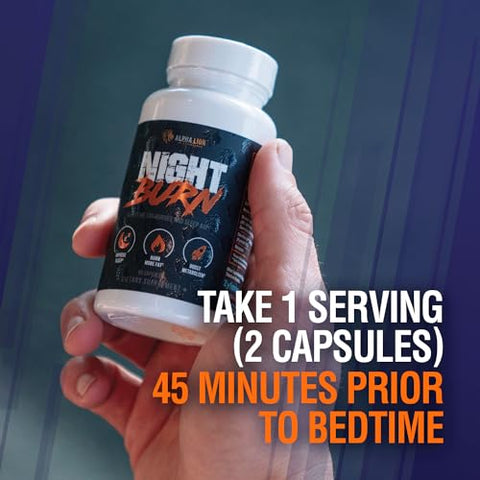 ALPHA LION - Suplemento Alpha Lion Night Burn para Suporte ao Sono, Metabolismo e Crescimento Muscular Magro, Promove Relaxamento e Equilíbrio do Cortisol, com Ashwagandha