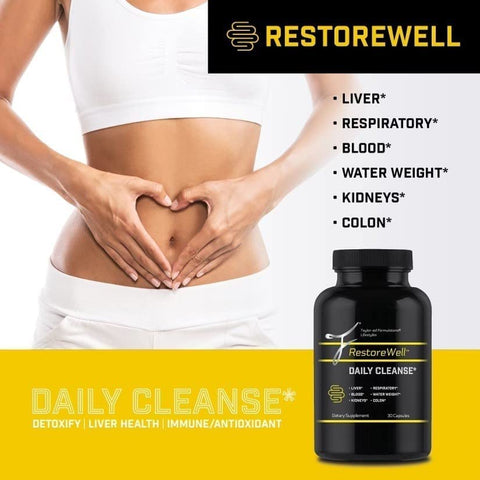 Restorefull - RestoreWell Daily Cleanse – Purify: Limpeza Diária para Restaurar e Purificar – 100% Natural e Eficaz