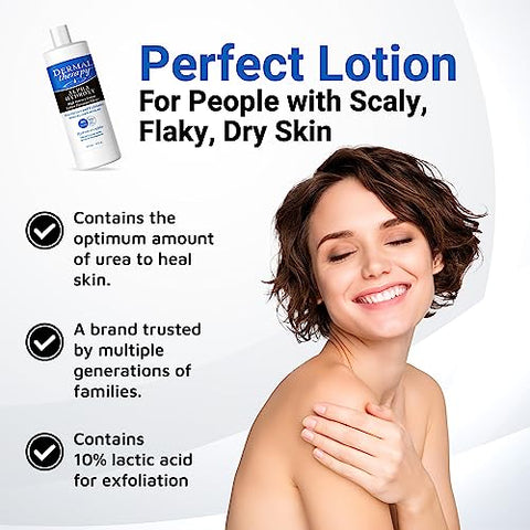 Loção Dermal Therapy Alpha Hydroxy – Hidratante Esfoliante de Alta Potência AHA para Pele Seca e Escamosa – 10% Ácido Láctico