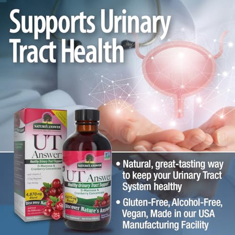 Nature's Answer - Nature’s Answer UT Answer | Suporte ao Sistema Urinário | Sabor de Cranberry | Livre de Álcool, Glúten e Testado em Animais