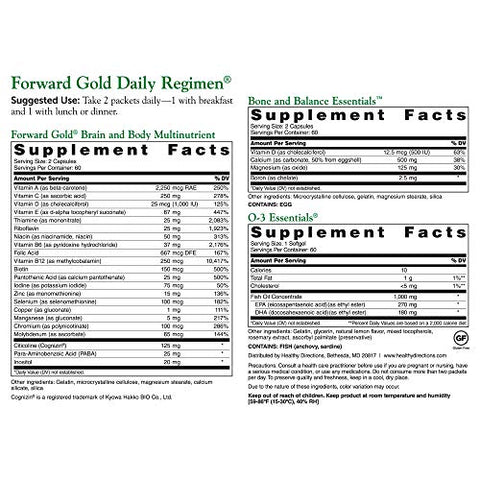 DR.WHITAKER - Dr. Whitaker’s Forward Gold – Suplemento Vitamínico Multinutriente Diário para Adultos 65+ – 60 Pacotes (Fornecimento de 30 Dias)