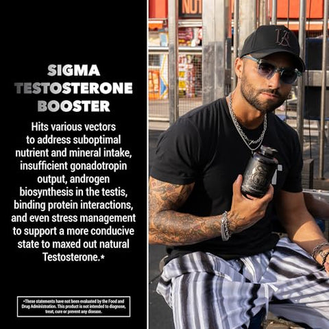 Sigma Testosterone Booster – Tongkat Ali e Extrato de Fadogia Agrestis para Aumentar os Níveis de Testosterona (120 Cápsulas) - Gorilla Mind