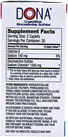 WynnPharm - Dona Glucosamina Sulfato Cristalina, 750 Mg, 60 Unidades (Pacote com 2 Total 120) – Marca Dona