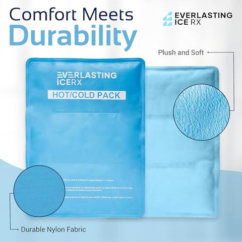 Everlasting Ice RX - Pacote de Gelo Reutilizável para Lesões | 11″ x 14.5″ – 2 Pacotes XL | Quente