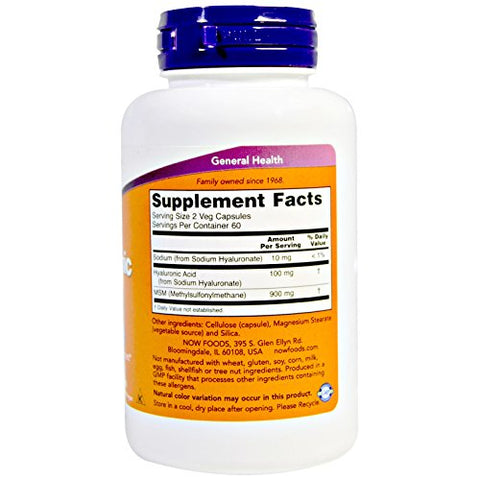 NOW Foods - Now Foods – Ácido Hialurônico, 50mg, 120 Cápsulas Vegetais (3 Pacotes) | Comprar Online | Frete Grátis