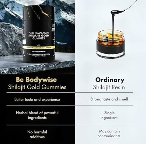 ZWQITDS - Gummies de Ouro de Shilajit Puro do Himalaia, 3000mg, 60 Gummies (240g)