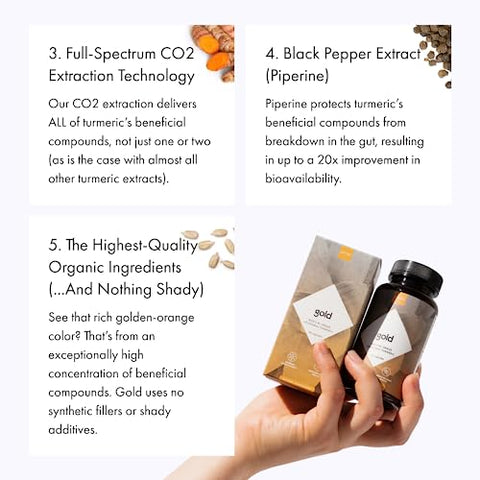 Gold – Cápsulas de Cúrcuma Lipossomal de Grau Médico | 60 unid. | Extrato de Planta Inteira, Entrega por Nanoencapsulação | Suplemento de Curcumina com Pimenta Preta Piperina - Synchro