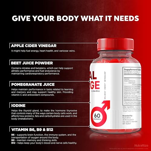 NutraRize - Vital Surge Gummies – Gomitas de Vinagre de Maçã Natural (60 Gummies)