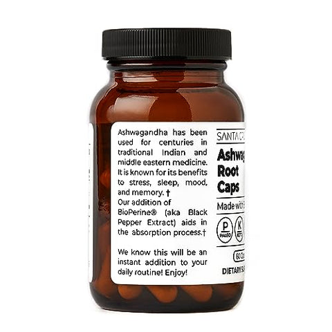 Ashwagandha Caps 600mg por Cápsula – 60 Cápsulas | Comprar Online - Santa Cruz Paleo