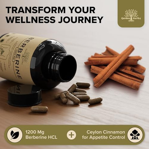 Garden of Herbz - Berberine 1200 Mg – Suplemento de Berberina HCL | Marca Berberine