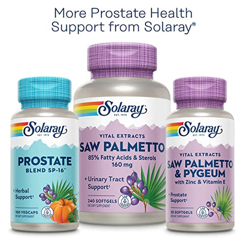 Extrato de Casca de Pygeum 50mg – Suporte para Saúde da Próstata – Contém 6.5mg de Fitosteróis Vegetais como Beta Sitosterol, Não-OGM, Vegano, 60 Dias - SOLARAY