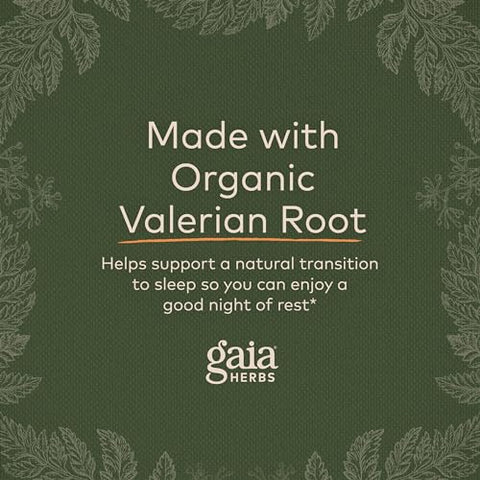 Valerian Root – Suporte Natural ao Sono para uma Calma Natural, Auxiliando no Relaxamento para Preparar para Dormir – com Extrato Orgânico de Raiz de Valeriana – 60 Cápsulas Líquidas Fitoterápicas Veganas - Gaia Herbs