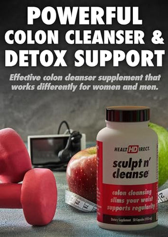 HEALTH DIRECT - Sculpt n’ Cleanse – Limpeza Herbal do Cólon para Saúde Digestiva |