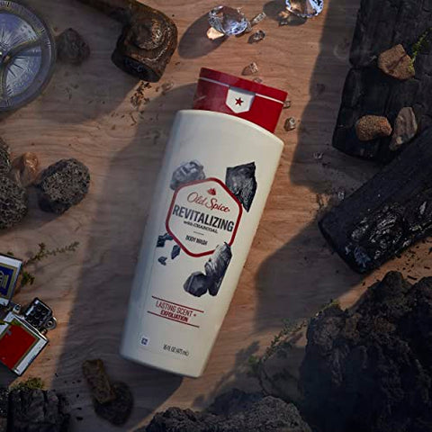 Gel de Banho Revitalizante com Carvão Ativado, 30 ml (Pacote com 4) - Old Spice