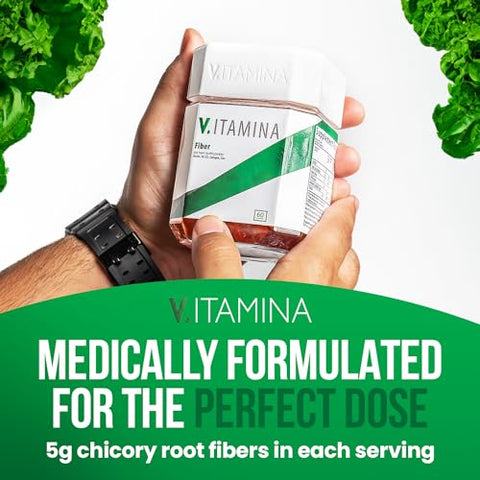 V ITAMINA - Fiber Gummies – Suplemento de Fibra Alimentar 5g para Saúde Digestiva