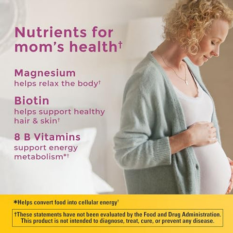 Prenatal com Ácido Fólico DHA, Suplemento Vitamínico e Mineral Pré-Natal para Suporte Nutricional Diário, 90 Softgels, Suprimento de 90 Dias - Nature Made