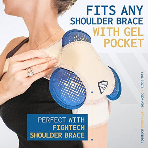 FIGHTECH - Gel Reutilizável Quente e Frio para Ombro, Manguito Rotador, Joelho, Costas, Cabeça, Olhos, Cotovelo, Quadril – Prova de Vazamento Pós-Cirurgia Aquecimento