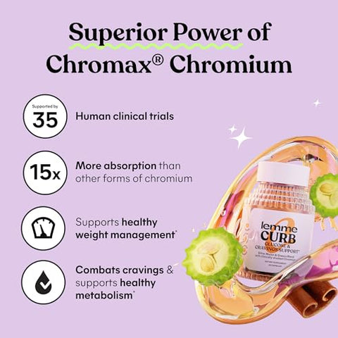 Curb – Controle de Peso, Redução de Carboidratos, Suporte ao Metabolismo, Picolinato de Cromo Clinicamente Estudado, Melão Amargo, Canela do Ceilão - Lemme