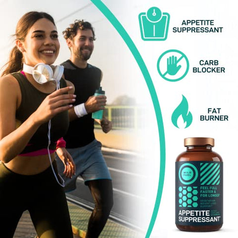 WILD FUEL - Supressor de Apetite para Perda de Peso – Pílulas Dietéticas que Funcionam Rapidamente para Mulheres e Homens – Garcinia Cambogia, Glucomanano, Bloqueador de Carboidratos de Feijão Branco e Queima de Gordura