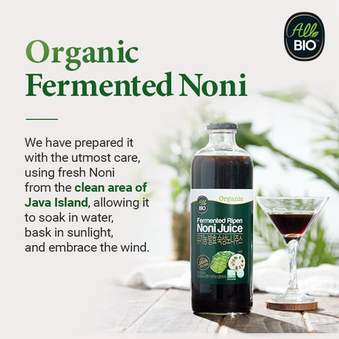ALL BIO - Suco de NONI Orgânico Java – Extrato – 1L – 100% Puro Resveratrol