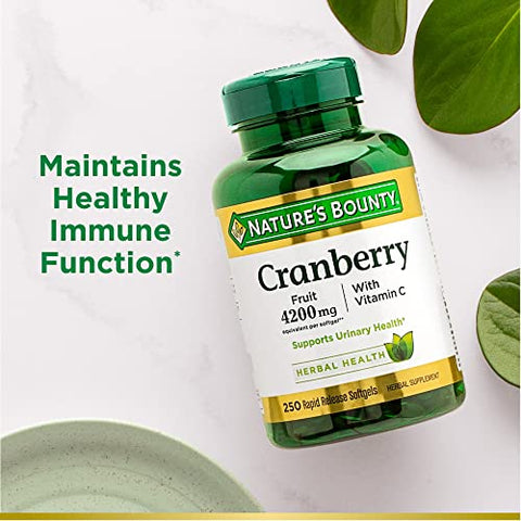 Nature's Bounty - Nature’s Bounty Cranberry 4200mg Com Vitamina C, Saúde Urinária  Nature’s Bounty